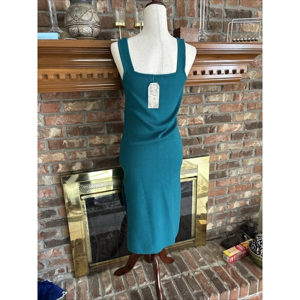 Willow & Wind Teal Knit Dress Size Large Fitted NWT - Picture 2 of 7